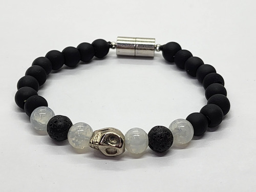 Pulsera Negro Blanco Marmol Calavera - Pulse