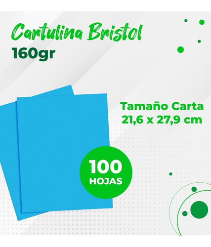 Cartulina Bristol / Carta 160gr Pack 100 Unid