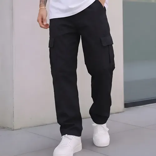 Calça Cargo Masculina Larga Skate Bolso Lateral Unissex Nfe