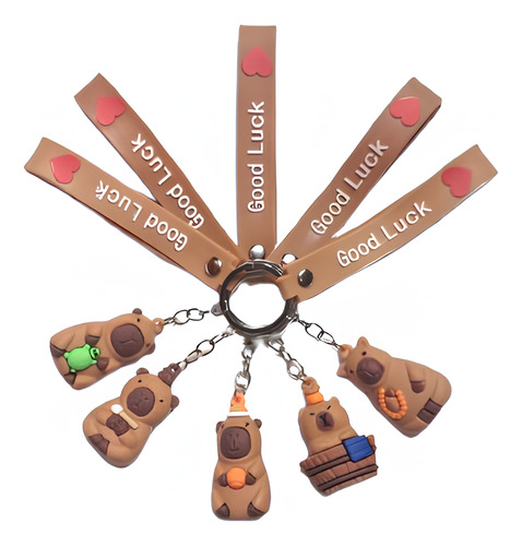 10 Pz Llaveros Juguete Capibara Moda Kawaii Colgante Capybar Paquete 2 Capibara 10 Pz