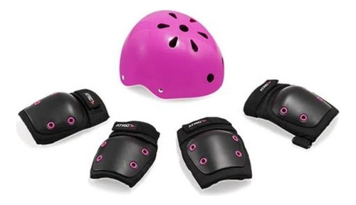 Kit De Proteção Infantil Capacete G Joelheiras Para +7 Anos