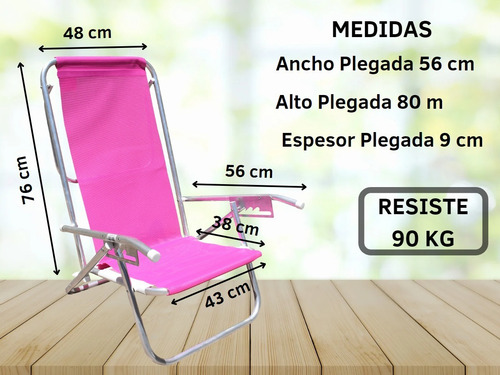 Imagen 3 de 8 de Reposera Aluminio 5 Pos. Coversol Kit X2- Disentino®
