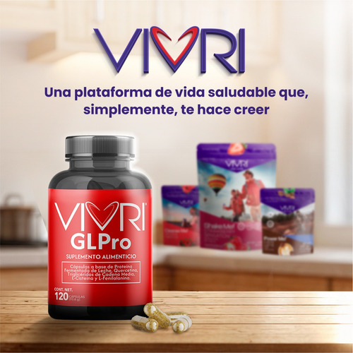 Vivri Glpro Reduce Antojos 360 Cápsulas Suplemento 90 Días Sin Sabor