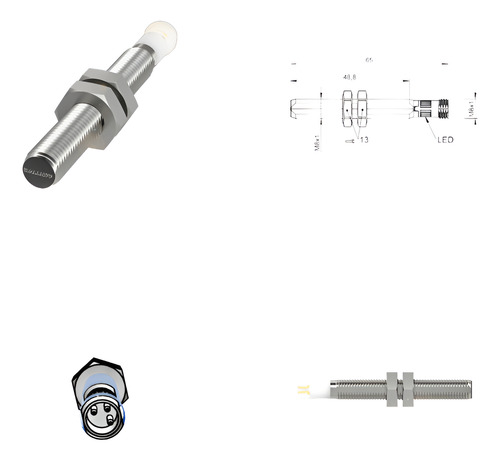 Sensor Inductivo M12 4mm Rango, Conector M12 Balluff Bes060u