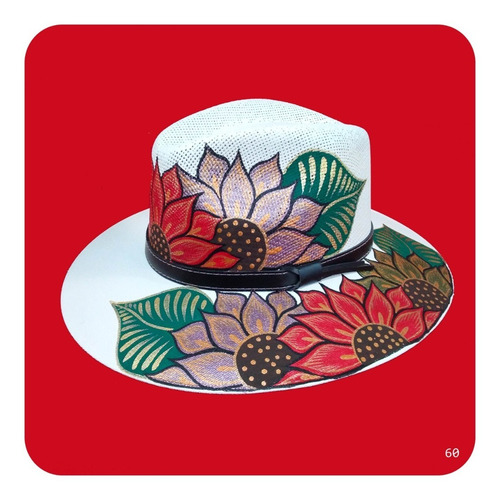 Imagen 5 de 6 de Elegante Sombrero Artesanal Pintado A Mano Varios Modelos 6