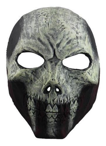 Máscara Efecto Neón Cráneo Assault Oscuridad Urban Halloween Color Blanco