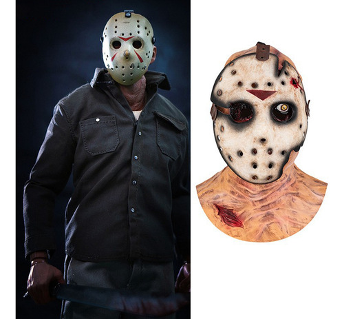 Máscara De Látex Para Halloween, Funda Para Cabeza De Jason