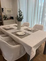 Comprar Mantel Tusor Natural Con Rayas 100% Algodón - 135 X 200cm Rayas Arena