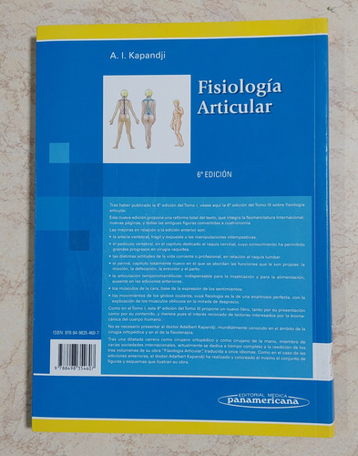 Fisiología Articular - Kapandji - Tomo 3 - 6° Edición (Usado)