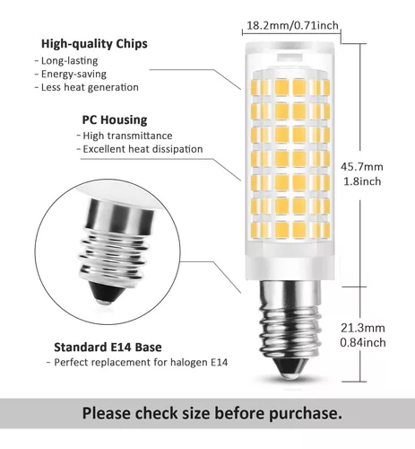 Bombilla tubular led para campana extractora E14 - Prendeluz