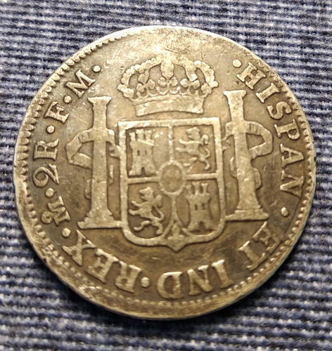 Moneda Original Plata 2 Reales 1788 Fm Carlos 3
