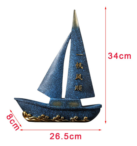 Sailing Ship Statue Feng Shui Decoration Table Figurine