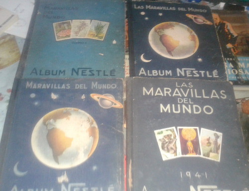 4 Album Nestle Figuritas Maravillas  Mundo Ferrocarriles Etc