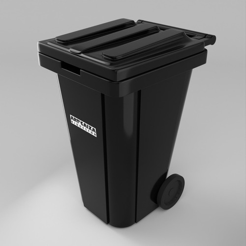 Lixeira Container 120 Litros Com Roda Cor Preto