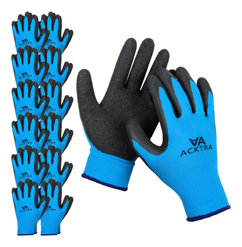 Guantes De Trabajo De Seguridad De Nailon Revestido Acktra, 