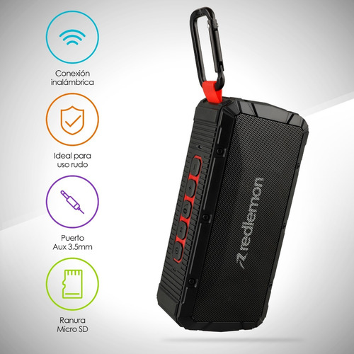 Redlemon Bocina Bluetooth Portátil Resistente Golpes Y Agua