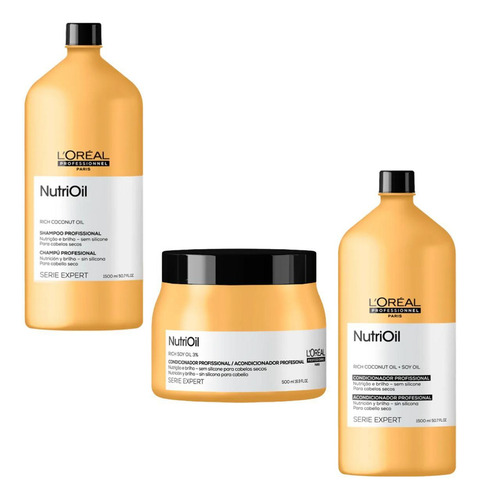 Loreal Nutrioil Profissional Shampoo Condicionador E Máscara