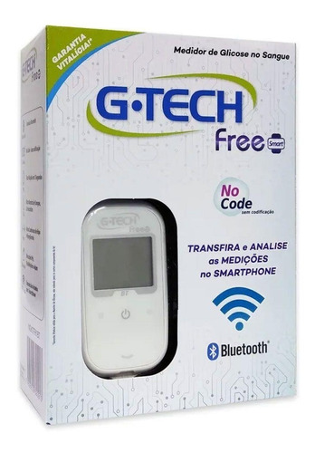 Kit Medidor Glicemia Diabetes G-tech Free Smart C/ Bluetooth
