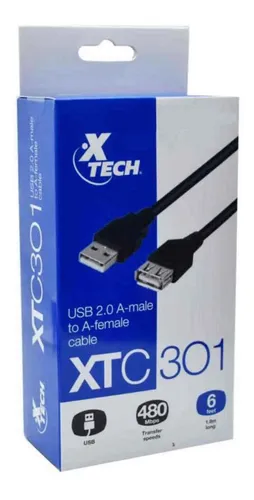 Cable Extensión Usb Macho A Hembra 1.8 Metros 2.0 Xtech