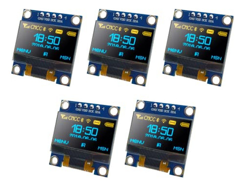 Módulo De Pantalla Oled I2c Hosyond De 0,96 Pulgadas, 5 Unid