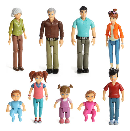 Sweet Li&#39;l Family Dollhouse People Juego De 9 Figur...