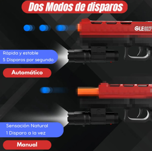 Pistola De Hidrogel Arma De Gel Desert Eagle Negra Juguete Negro