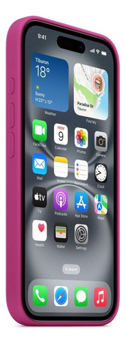 Capa Com Magsafe iPhone 16, Apple, Silicone Fúcsia