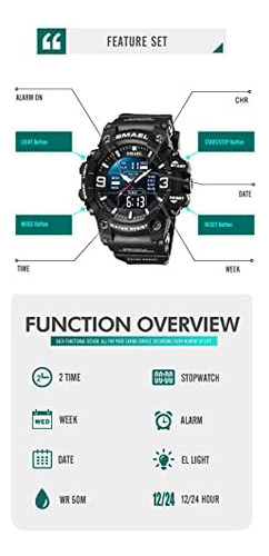 Gosasa Reloj Para Hombre De Cara Grande Militar Multifunción