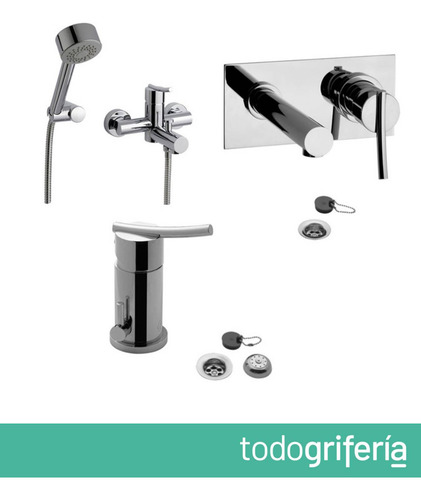 Griferias Fv Libby Monoc Lavatorio De Pared, Bidet Y Bañera