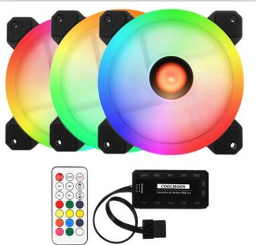 Fan Cooler Kit De 3 Fan Rgb Control Remoto Diginet