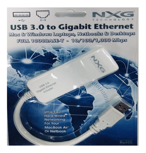 Usb 3.0  10/100/1000 Mbps Gigabit Rj45 Ethernet  Lan Pc Mac