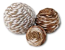 Comprar 9 Esferas Decorativas Para Mesa Rusticas Bolas Pelotas Hilo