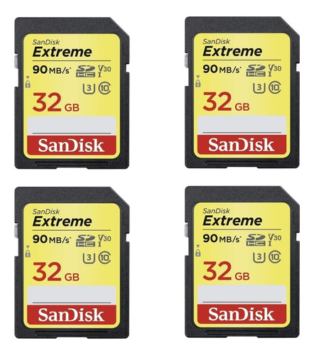 Cartão Memória Extreme 32gb Sandisk 4 Unidades