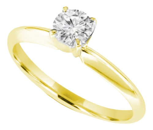 Anillo De Compromiso Oro Amarillo 10k Con Brillante Love