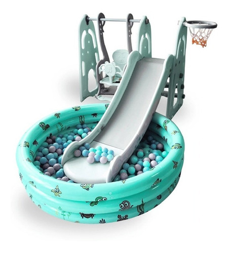 Playground Infantil 4x1 Escorregador Com Piscina De Bolinhas