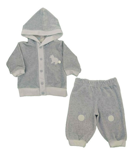 Imagem 1 de 1 de Conjunto Plush Bebê Ursinho - Baby Fashion - Azul Bebê
