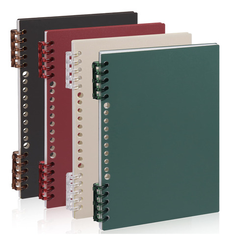 Seqes Spiral Notebook - 4 Pcs A5 Thick Plastic Hardcover 8m.