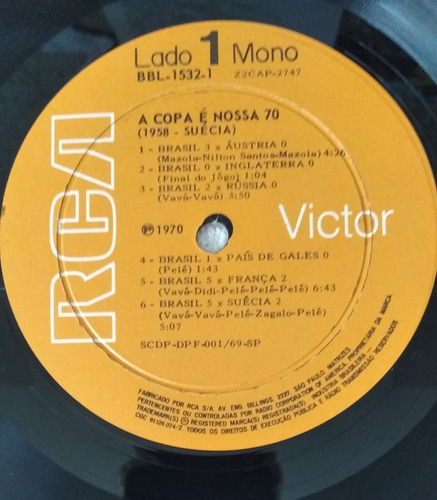 Lp A Copa É Nossa 70 Pelé Garrincha Zagalo Zito 1958/62/70 (Usado)