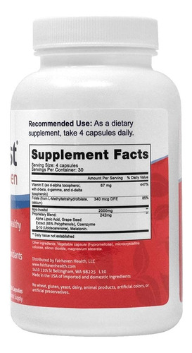 Fairhaven Health Ovaboost For Women Fertilidad 120 Cápsulas Sabor Sin Sabor