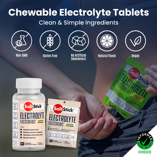 Electrolyte Fastchews Saltstick, Coco, Piña, 60 Comprimidos