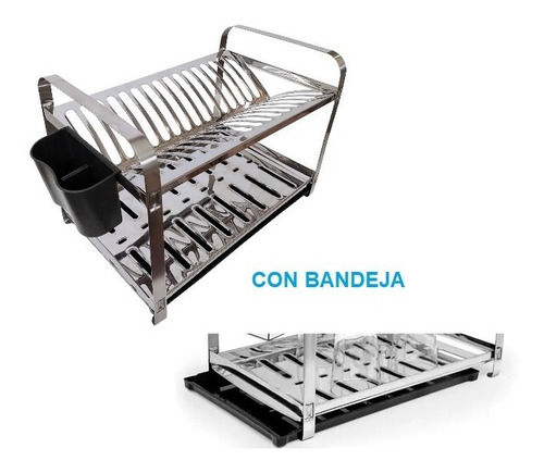 Imagen 2 de 2 de Escurridor Secaplatos Makinox Ac. Inox. 16 Platos C/ Bandeja