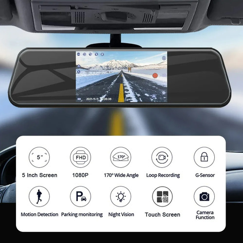 Frontal Espejo Retrovisor Cámara De Auto + Cámara Retroceso
