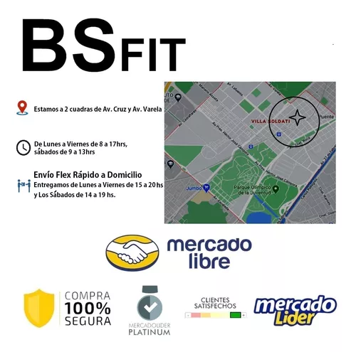 Kit Set 20 Kg Discos Bsfit Pesas Barra Mancuerna Combo