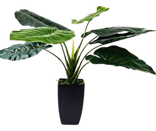 Planta Artificial Taro Bonsái Con Maceta Alta 65 Cm