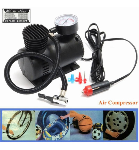 Imagem 6 de 6 de Mini Compressor De Ar Automotivo Multiuso 12v 300psi