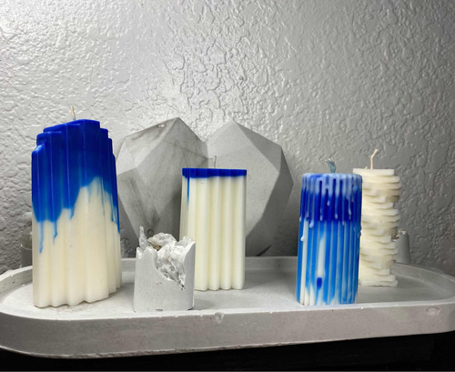 Kit De Velas Azulado