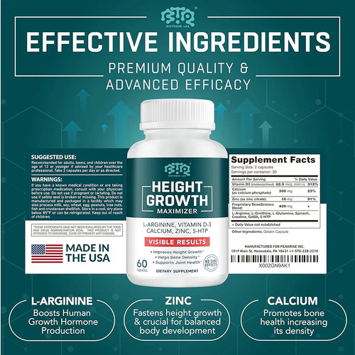 Height Growth Maximizer Vitamina Estatura Aumenta Crece Cm