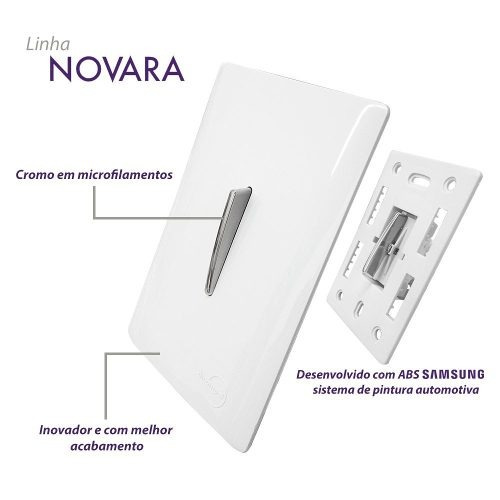 Imagem 3 de 5 de 3 Intes Paralelos Horizontais C/ Placa 4x2 - Novara