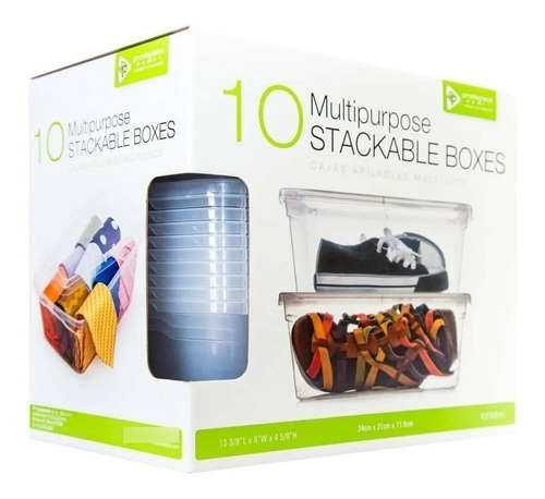 Cajas De Plastico Transparentes, Pack 10 Pzs 