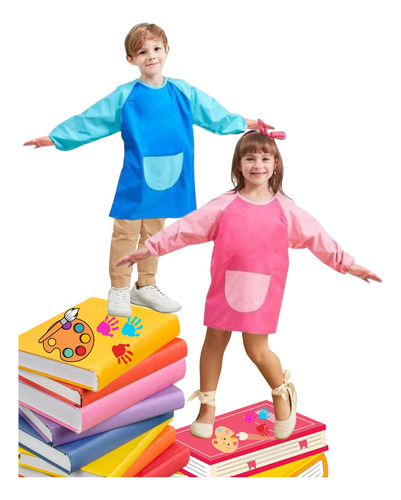 Mandil De Pintura Niños Niñas - 100% Impermeable Kids